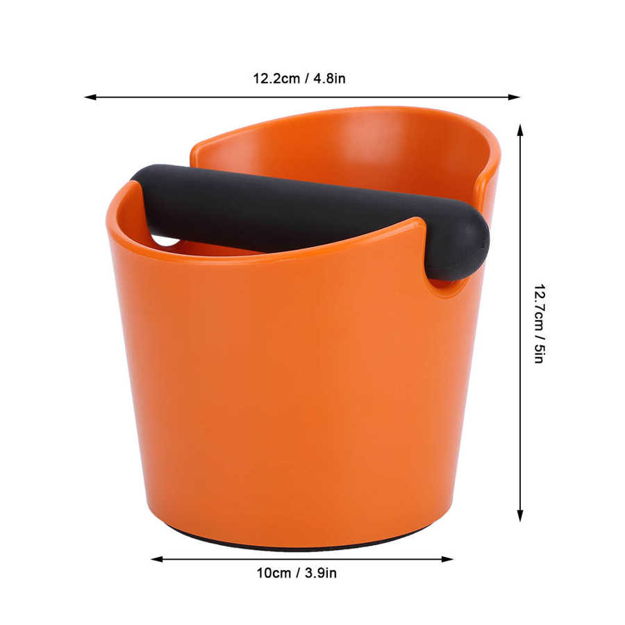 Home Coffee Making Coffee Knock Box Household Anti‑ Slip Coffee Grind Dump Bin for Coffee Shop Orange Coffee