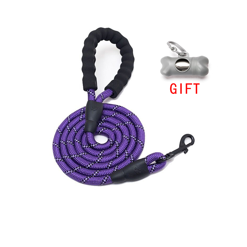 Durable Nylon Dog harness Color 1.5M Pet Dog Leash Walking Training Leash Cats Dogs Leashes Strap Dog Belt Rope: Purple