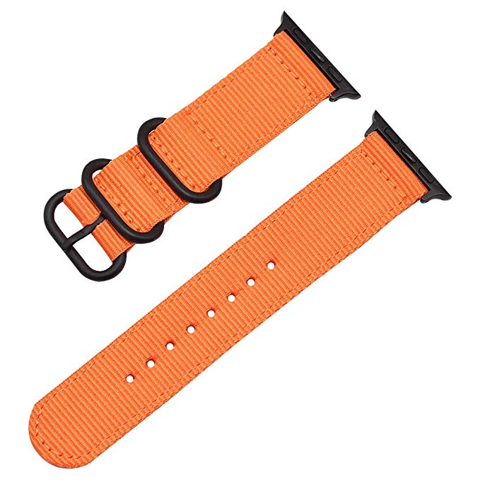 Cinta de náilon para apple watch 6 5 4 se 40mm 44mm tecido pulseira para iwatch série 6 5 4 3 2 1 esporte respirável 42mm 38mm faixas: orange / 42mm or 44mm