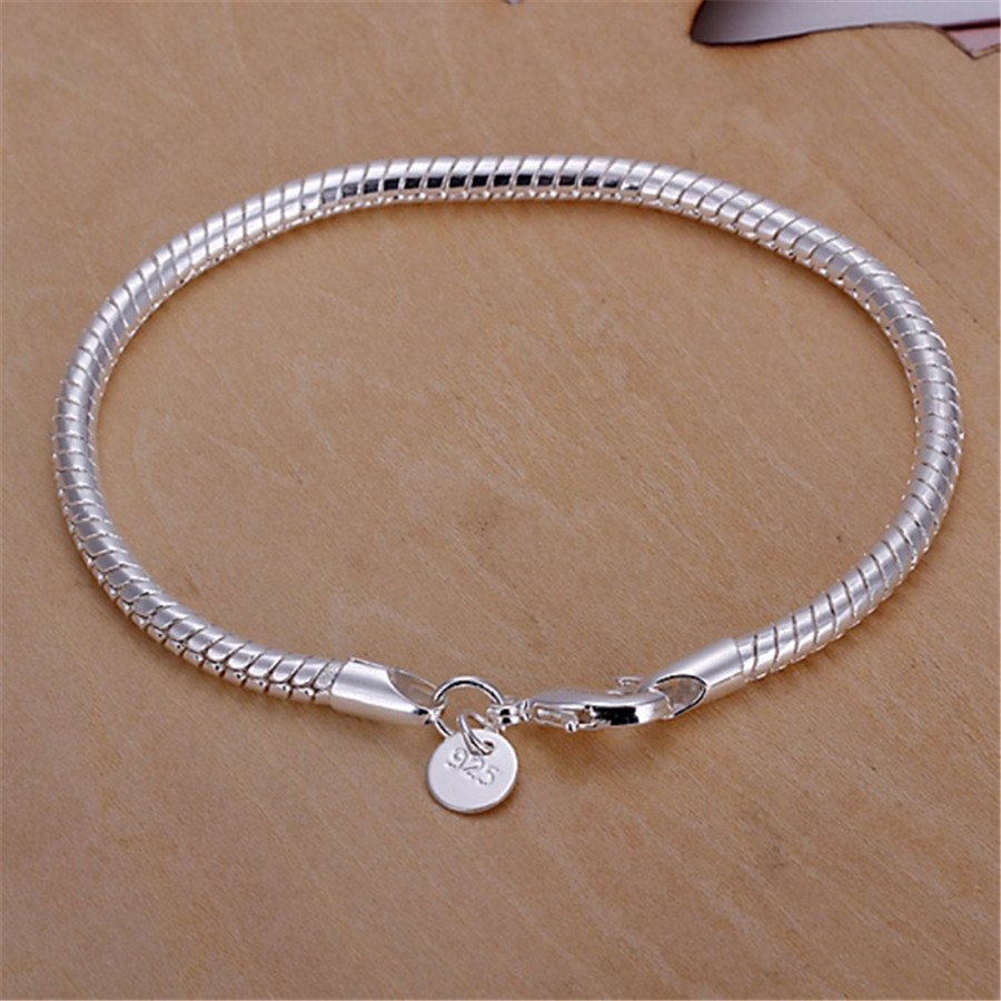 Fine 925 sterling silver Chain stars Bracelets for women Charms party Wedding Jewelry: Yellow