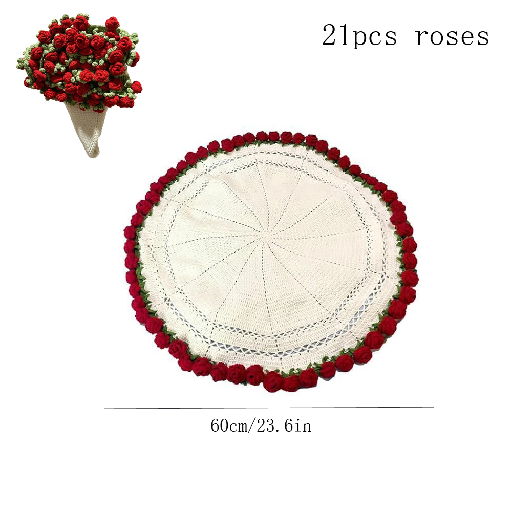 1 Uds. Manta con ramo de flores terminadas, mantas de punto suaves y ligeras para cumpleaños, boda, decoración del hogar del Día de San Valentín: Negro