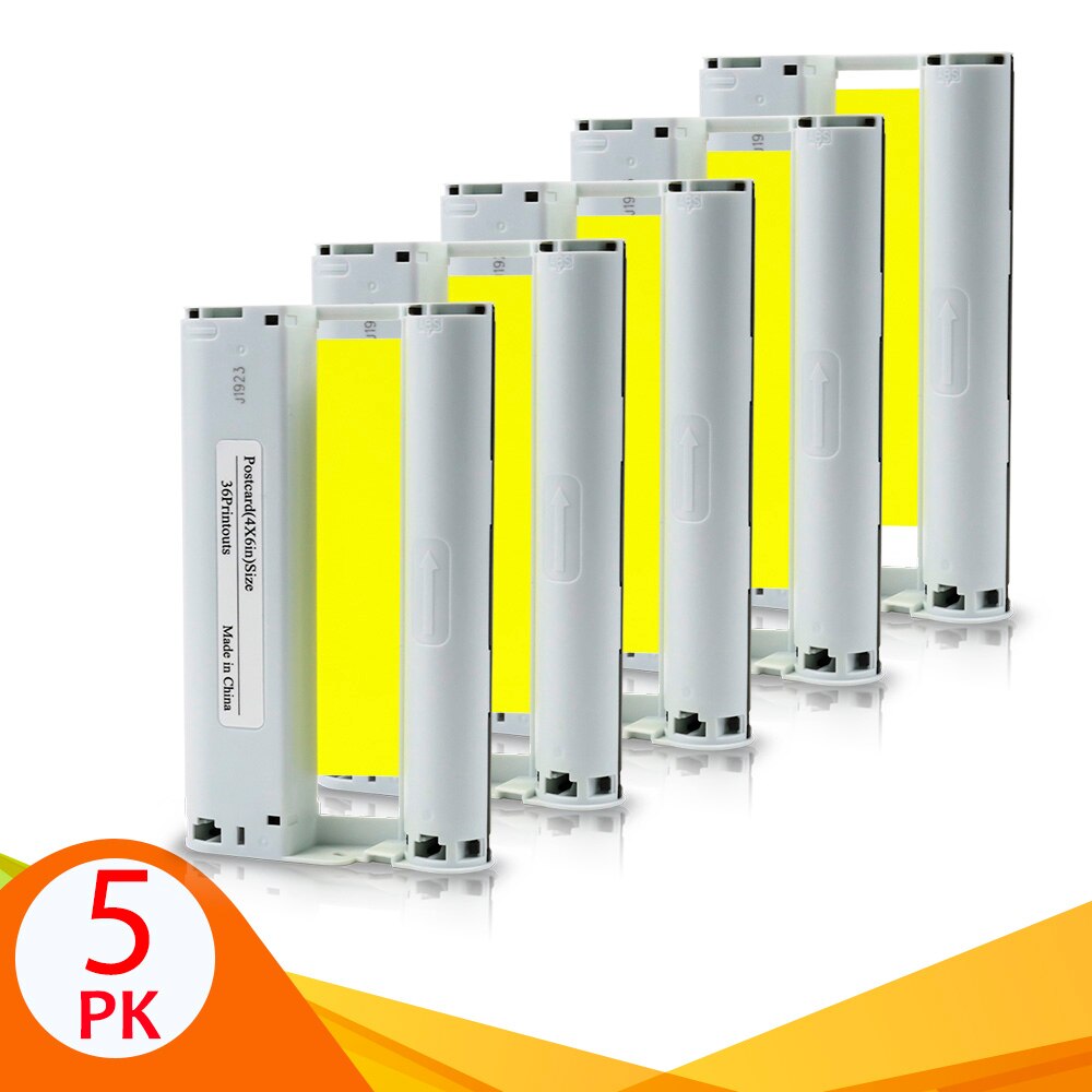 6 Inch KP 108IN KP-36IN Ink Paper Set For Canon Selphy CP1300 Ink Cartridge For Canon Selphy CP1200 CP910 CP900 Photo Printer: 5 Inks