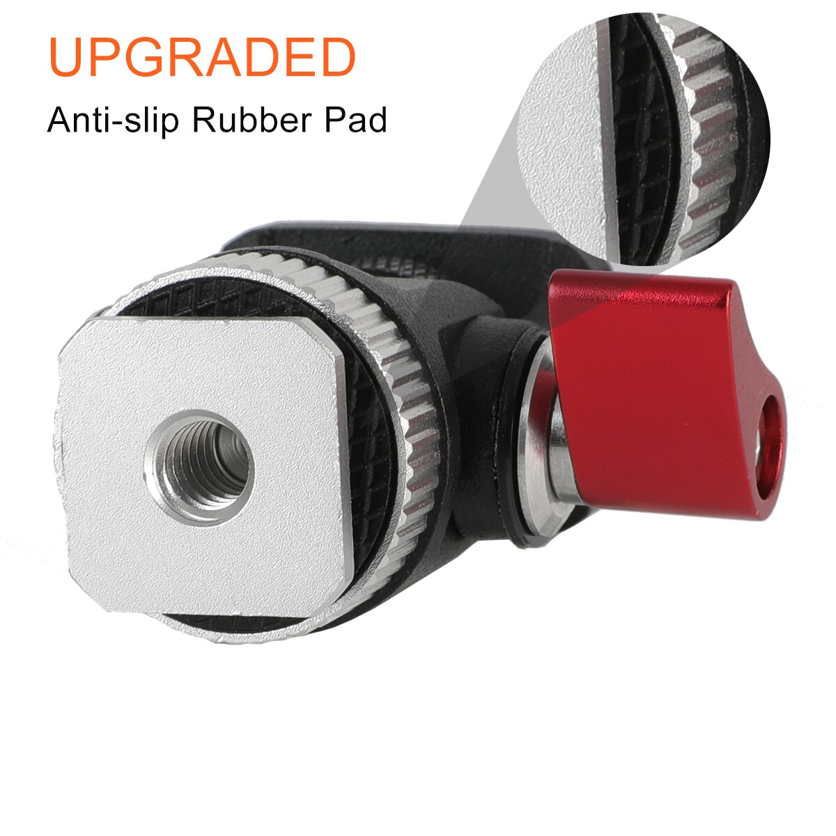 Adjustable Field Monitor Holder Mount on-Camera Video Light Bracket Stand Tilt 175° Swivel 360° with Cold Shoe Adapter Base