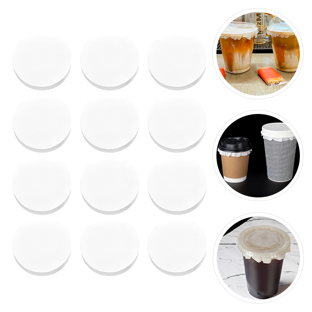 500pcs Drink Cup Sealing Paper Leak Proof Sealing Papers Cup Sealing Papers: 11.5X11.5X0.05CM