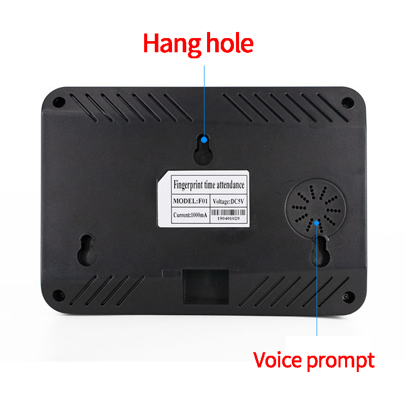 Fingerprint Attendance Machine LCD Display USB Fingerprint Attendance System Time Clock Employee Checking-In Recorder(EU Plug)