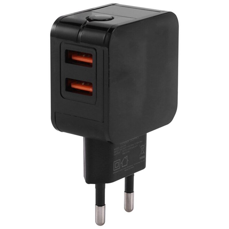 Big 2.4A 2-Port Dual Usb Universal Smart Wall Charger Ac Power Adapter Eu Plug: Default Title