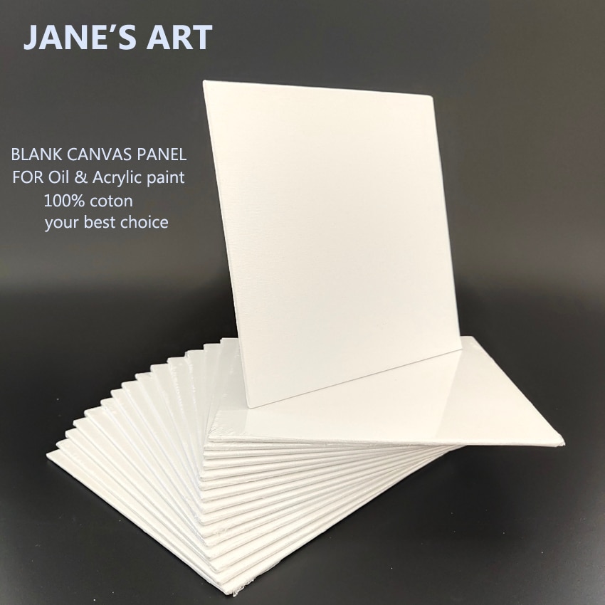 Oil Draw Board 12Pc Artist Stretched Canvas Panel 12"x12"(30x30Cm) Painting Canvas11"x14"(25x35cm)