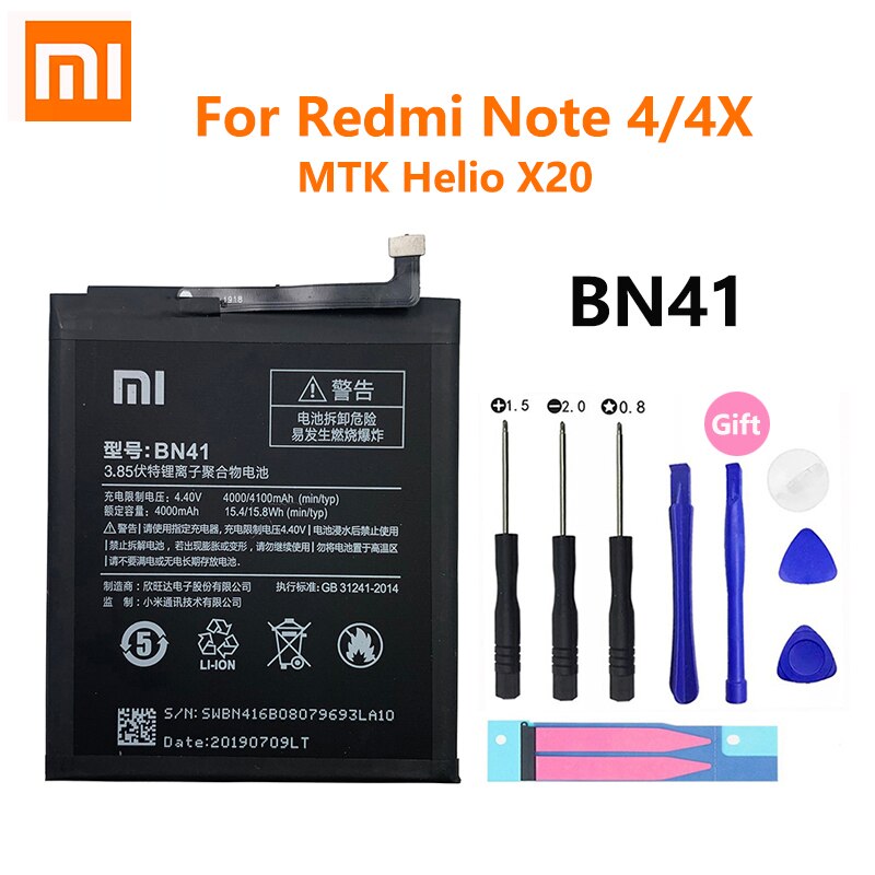 XiaoMi Telefon Batterie Redmi Hongmi Hinweis 3 3S 4 4A 4X 5 5A 5X 6 6 7 7A Gehen pro Plus A2 Lite BN41 BN31 BM47 Ersatz Batterien