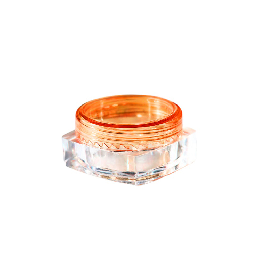 10 stuks 3g/5g lege vierkante plastic cosmetische proefpotjes, transparante potjes/flesjes, make-upcontainers geschikt voor gezichtscrème, lippenbalsem, knutselspullen en opbergartikelen.: Oranje / 10ml