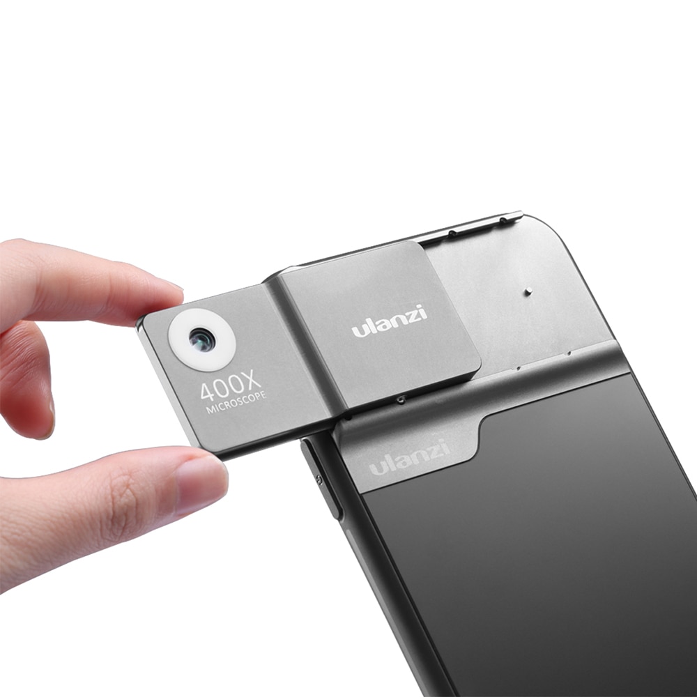 Ulanzi Wiederaufladbare 400X Mikroskop Telefon Objektiv Bausatz für iPhone 11 Profi Max mit Batterie LED Überträgt Licht 400X DH Optische objektiv