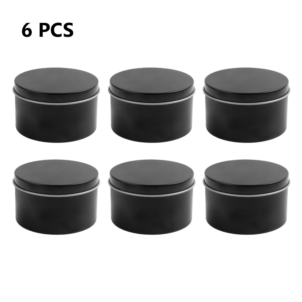 6Pcs Candle Making Tins 104ml Empty Storage Jars With Screw Lids Clear Round Container DIY Sample Jar Tinplate Arts Crafts Box: C