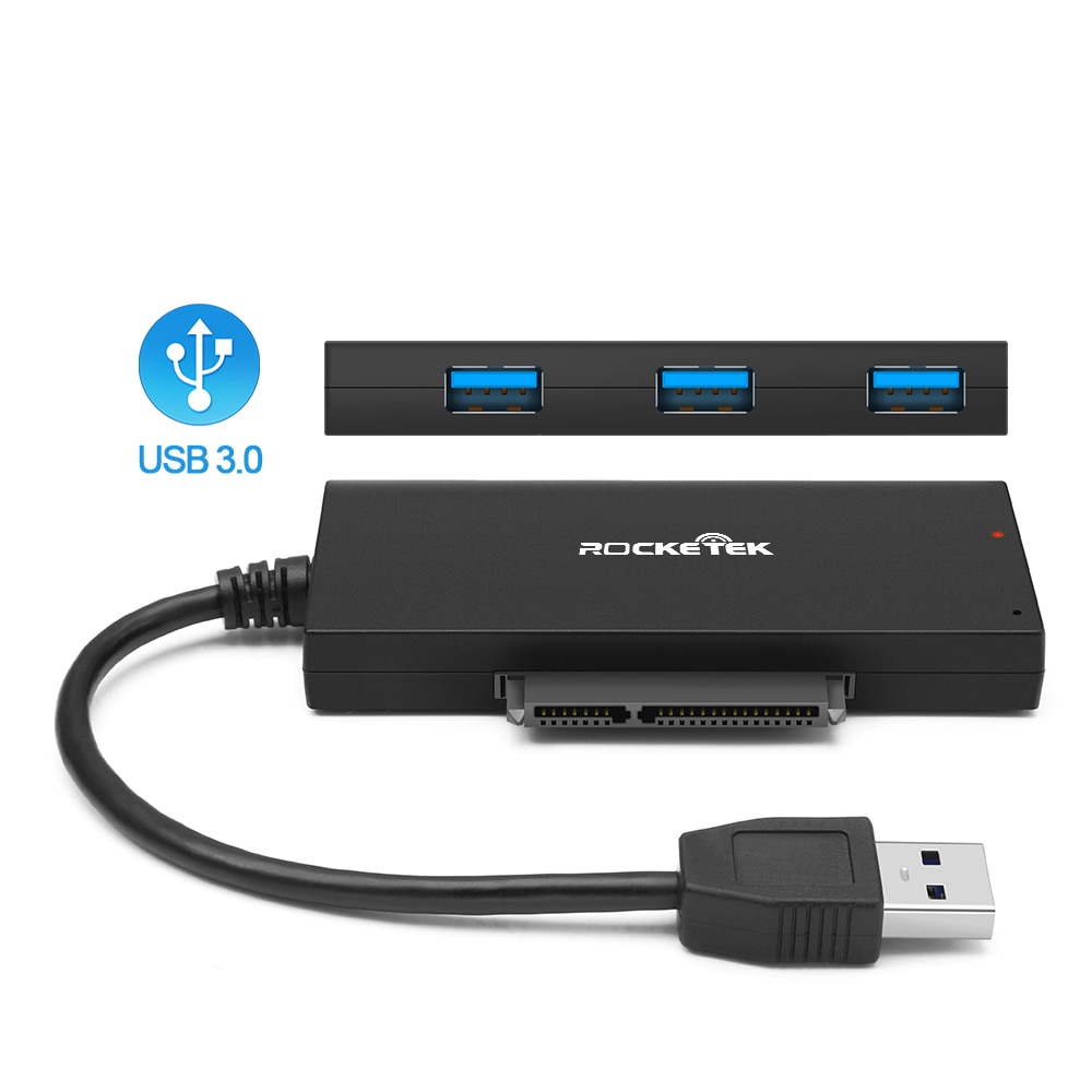 USB HUB 3 Port 3.0 Hub with 12V 2A DC Power slot+ SATA interface SATA cable Hard Drive Adapter for 2.5inch SSD HDD hard disk