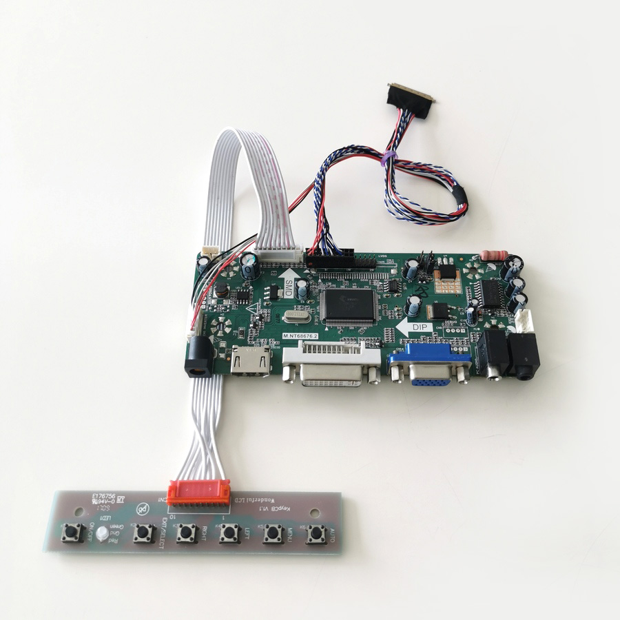 Fit B125XW01 B125XW02 LP125WH2 12.5" LVDS 40Pins 1366*768 LCD panel WLED VGA HDMI DVI M.NT68676 screen controller board DIY kit