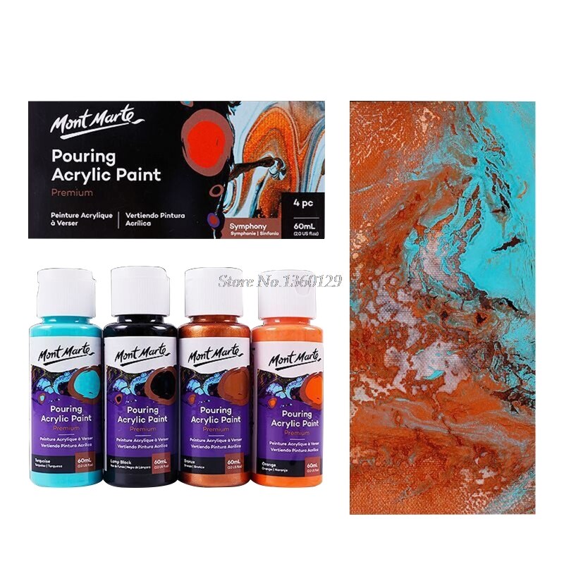 60ML Pigment Acrylic Paint Set Fluid Marbling Paint Acrylic Pouring Drawing Tool: Symphony