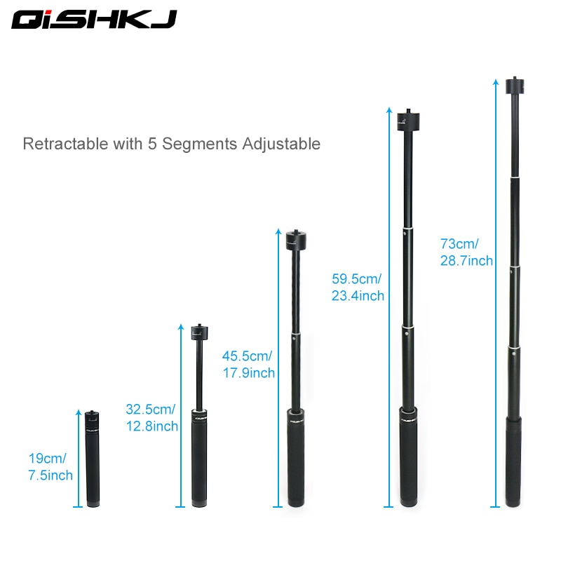 Extensión varilla de palo de polo para OSMO Mobile 2/Zhiyun suave Q 4/ Insta 360 X/OSMO acción/Gopro/OSMO bolsillo cardán Accesorios