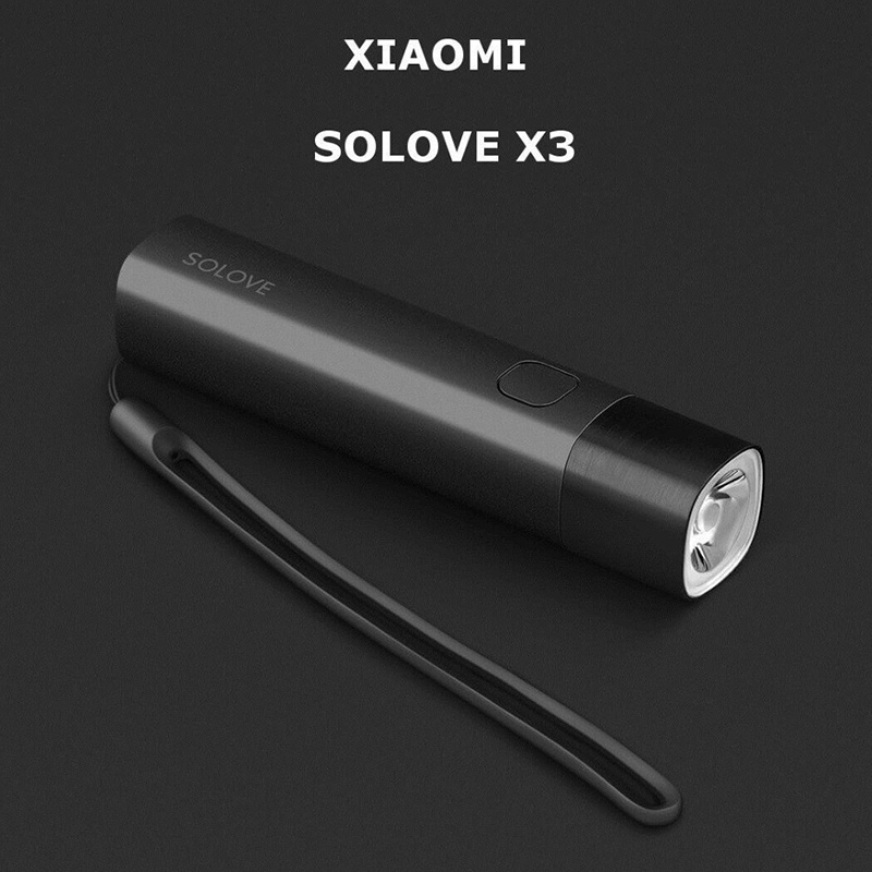 SOLOVE X3S 3000mAh Power Bank USB Rechargeable Brightness EDC Flashlight Portable Mini LED Torch for Outdoor Bike Power
