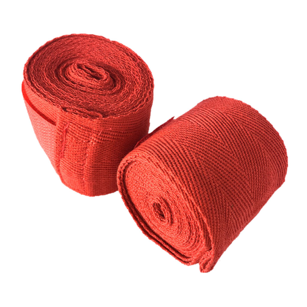 2.5 m Hand Wraps Boksen Sanda Pols Bandages Band Pad Handschoen Gym Comfortabele katoenen Bescherming Stretch Vuist Laagste prijs: red 