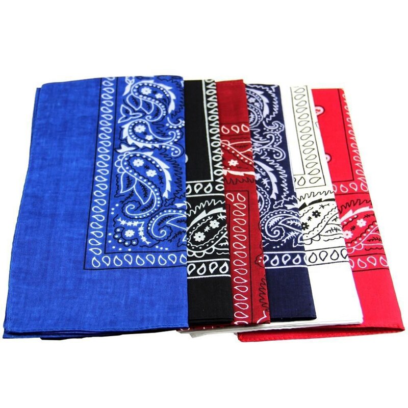 Unisex Katoen Bandana Sjaal Vierkante Bandana 55Cm * 55Cm Hoofddeksels Hip Hop Rock Meisjes Hoofddoek Hoofdbanden Haar accessoires
