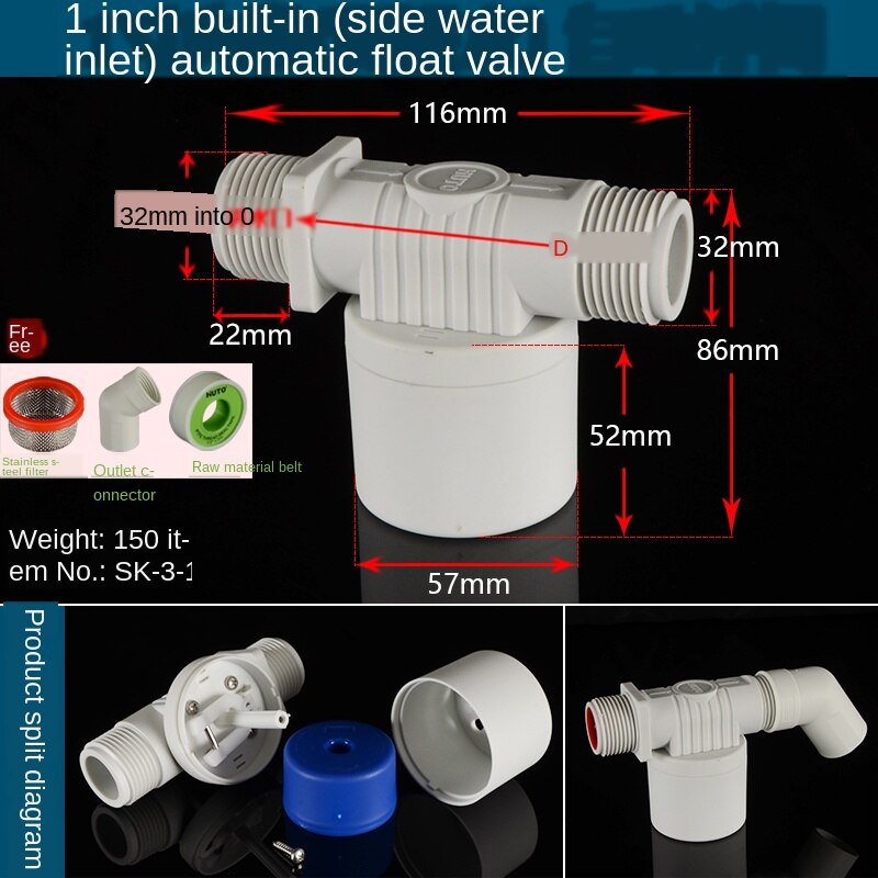1/2in 3/4in 1 zoll automatische wasserstand Regler schweben Ball ventil Solar- wasser Panzer wasser turm Schwimmbad wasser einlass schalter ventil: SK-3-2