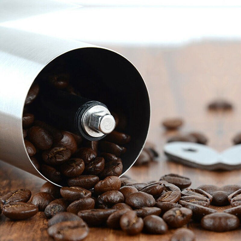 Hem manuell kaffekvarn konisk burr kvarn borstad rostfritt stål te liten solid bekväm avtagbar handvev