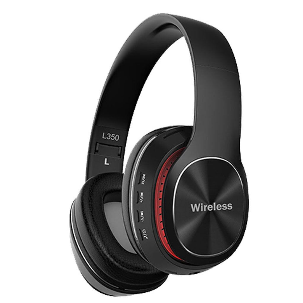 Game Headset Wireless Headset Bluetooth 5.0 Stereo Foldable Headphones Built-in Mic PC Computer Games Sports Business#30: Black 