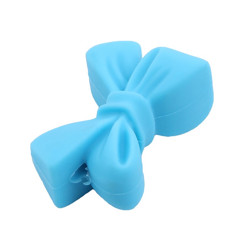 10Pcs/Set Bow Beads Teethers Baby DIY Teeth Beads Food-Grade Molar Beads Baby Chews Column Molars Toys: blue