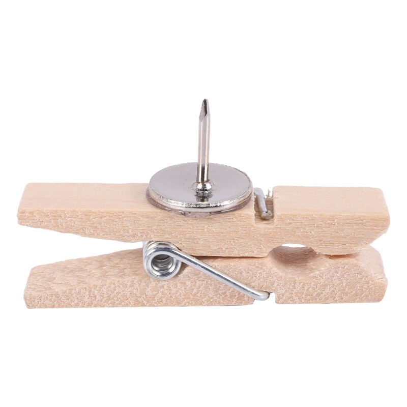 Chinchetas de empuje con Clips de madera, pinzas de papel creativas, para tablero de corcho y pared de fotos, oficinas, Hom, 50 piezas