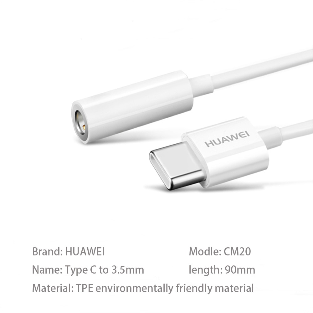 HUAWEI Audio Tipo di cavo C 3.5 Martinetti Cavo del Trasduttore Auricolare USB C per Cuffie di 3.5mm Adattatore Per Huawei P10 P20 p30 pro Compagno 10 Pro 20 30