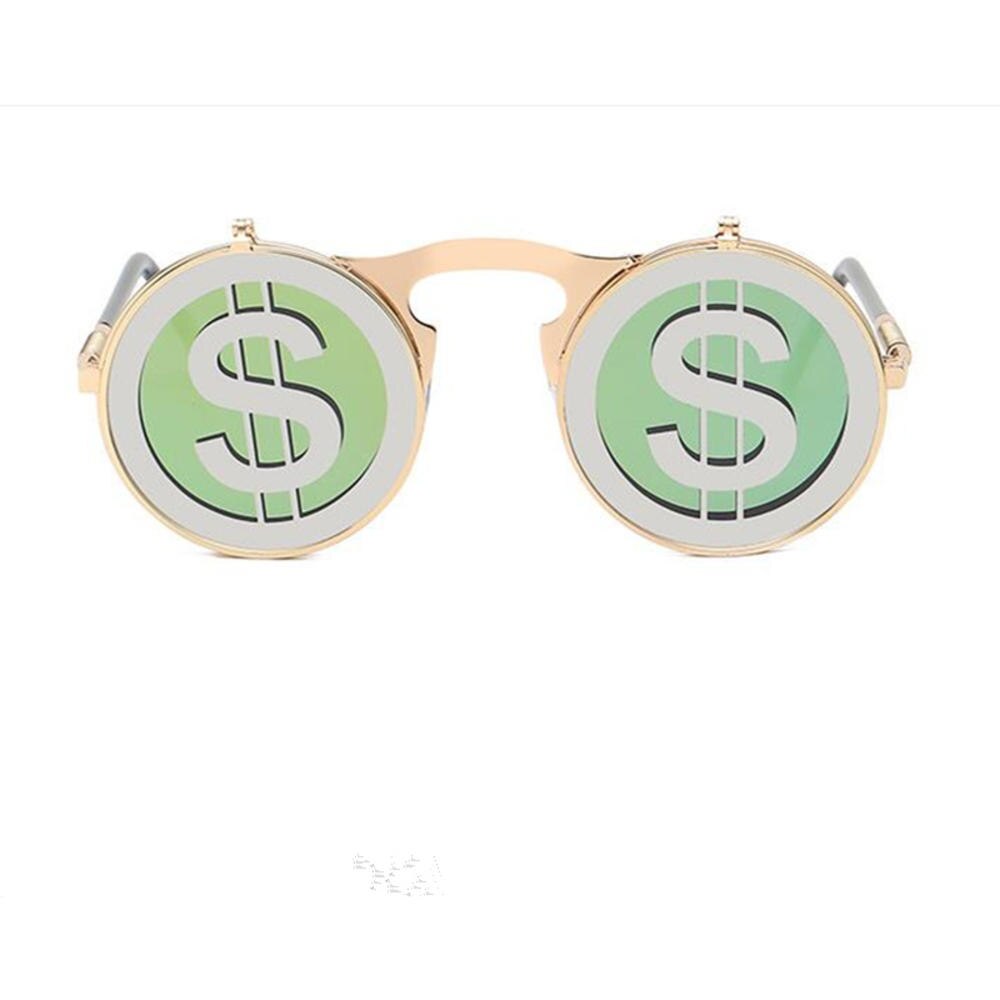 Dampf Punk Klappe retro Brille Sonnenbrille Männer Frauen Neue Runde kippen hoch Brille modisch Persönlichkeit Sonnenbrille