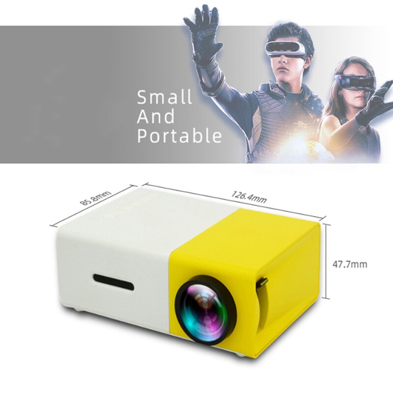 Audio Portable Projector Home Media Video player Mini Pocket LED Projector 1080P AV HDMI Multimedia Home Theater Cinema