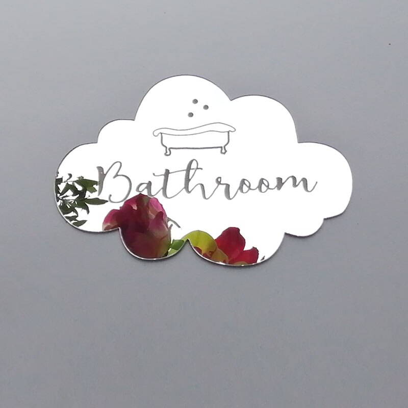 Home Family Hotel Washing Room Acrylic Mirror Door Signs Bathroom Sticker Label Party favor