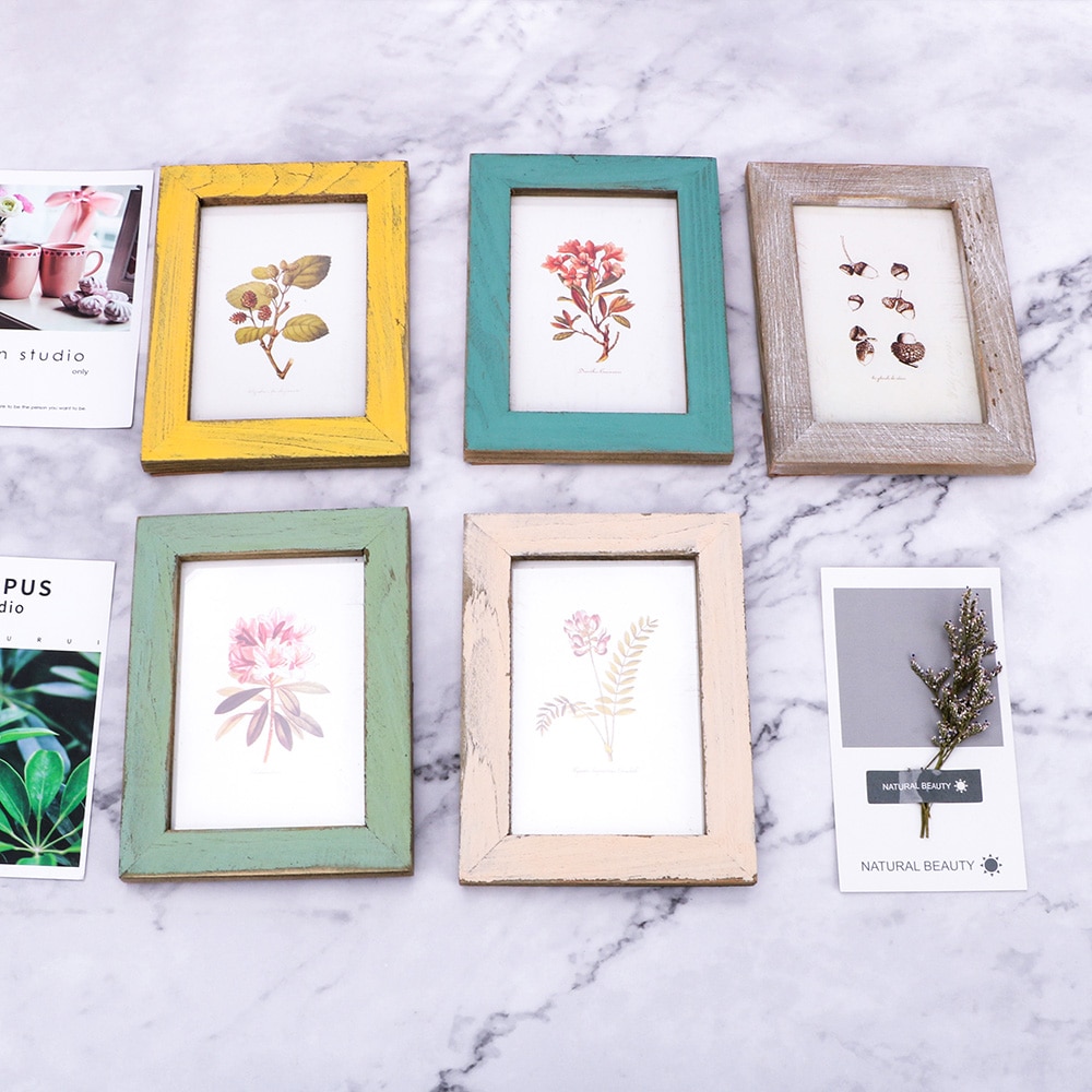 Niceyard 5 Kleuren Houten Bruidspaar Foto Frames Vintage Fotolijst Creatieve Home Decor