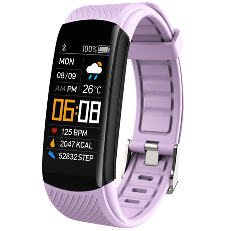 Braccialetto intelligente Vigilanza di Frequenza Cardiaca Monitor di Pressione Sanguigna Intelligente Banda Inseguitore di Fitness Braccialetto Chycet C5S Twitter Promemoria Delle Donne Degli Uomini: Purple