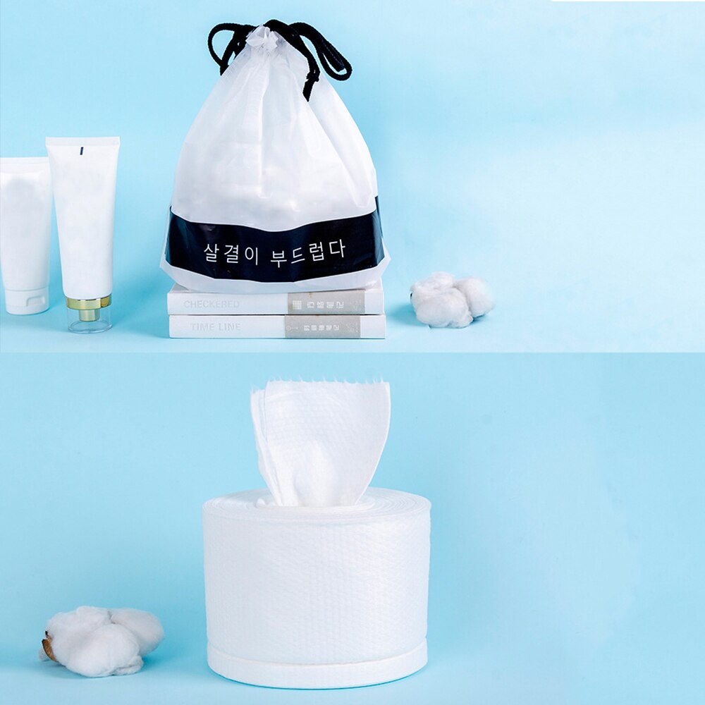 Asciugamano monouso tessuto non tessuto salviette per il trucco del tessuto per il viso tamponi di cotone detergente per il viso struccante rotolo di carta velina