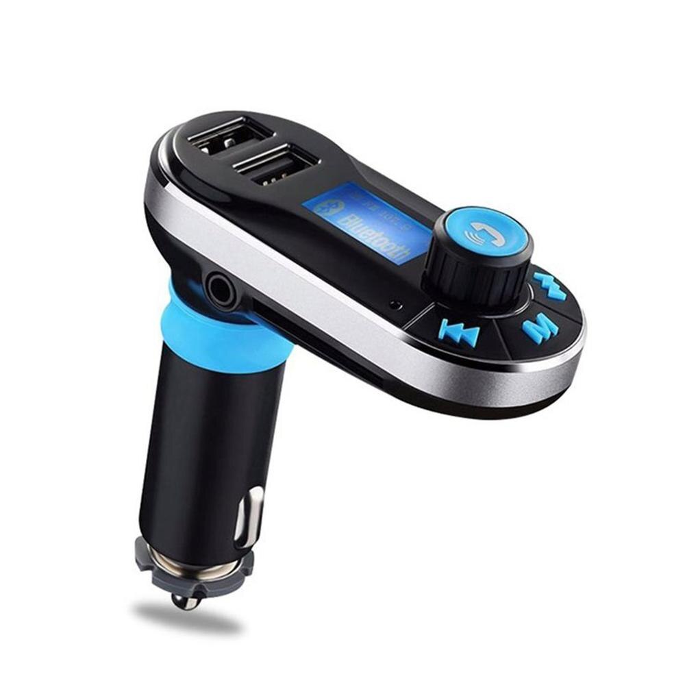 Auto Bausatz MP3 Spieler FM Sender Auto BT66 AUX Drahtlose Auto Modulator Radio 2 USB Auto Ladegerät Fernbedienung: Silber-