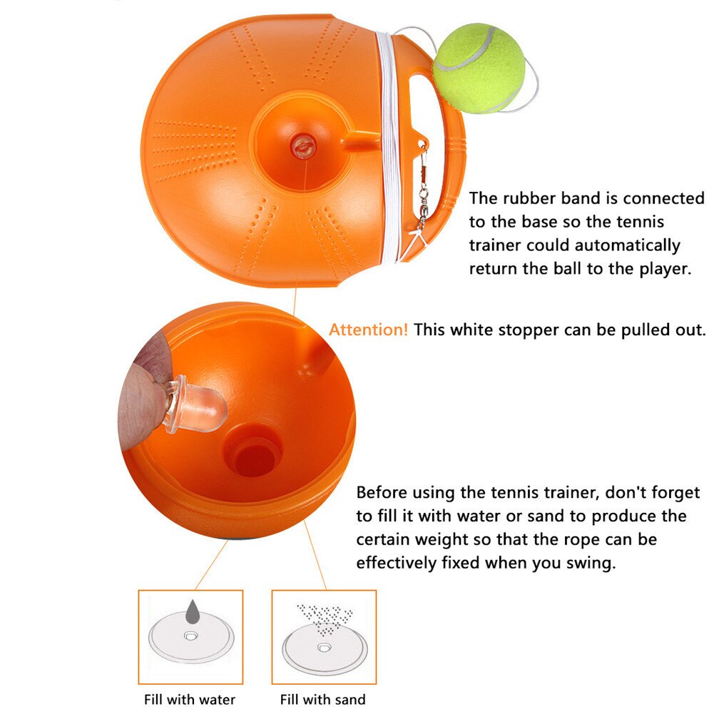 Heavy Duty Tennis Training Tool Exercise Tennis Ball Sport Self-study Rebound Ball with Tennis Trainer Baseboard Sparring Device