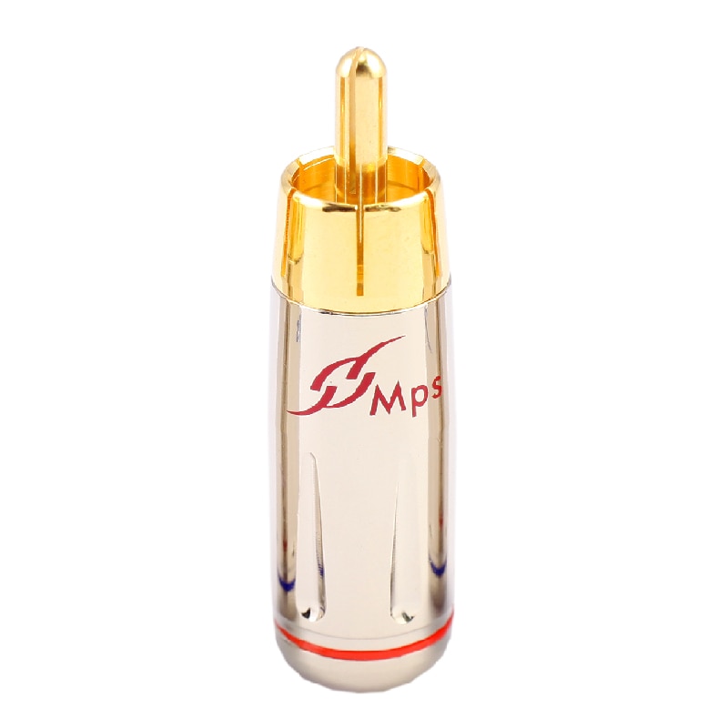 HiFi-conector de cobre RCA chapado en oro de 24K, Conector de línea de señal, conector RCA, cabeza de loto, Conector de cobre RCA para cable de 6mm, MPS Bead-6 HiFi