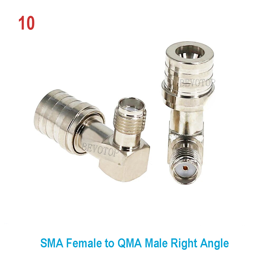 QMA auf SMA-Adapterstecker, SMA-Stecker, weiblich auf QMA-Stecker, weiblich, 90 Grad rechtwinklig, RF-Koax-Durcheinander, vernickelt,: verrotten