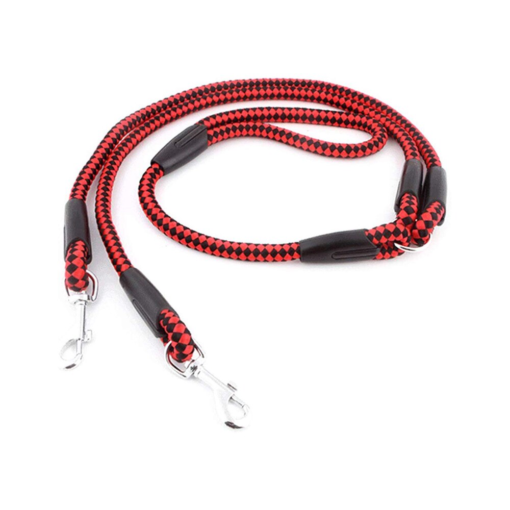 Reflecterende trekkoord voor huisdieren, één tot twee hondenriemen, nylon riem met dubbele kop, wandelriem voor grote en kleine katten