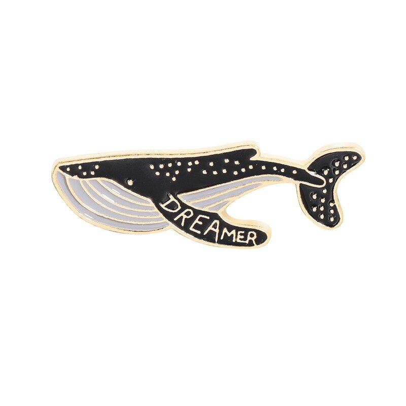 1PC lindo ballena broches de delfines de aleación de pines Punk animales de dibujos animados etiqueta insignias para las mujeres ropa de niñas niños del partido joyería: style 6