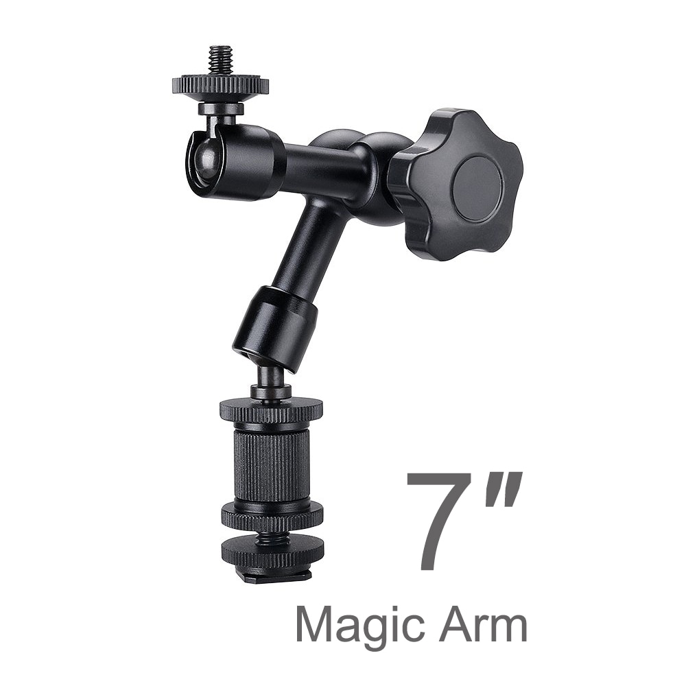 7 Inch Magic Arm with Super Clamp - Adjustable Friction Articulating Arm for DSLR Camera Accessories, LCD Monitor, LED Video Light