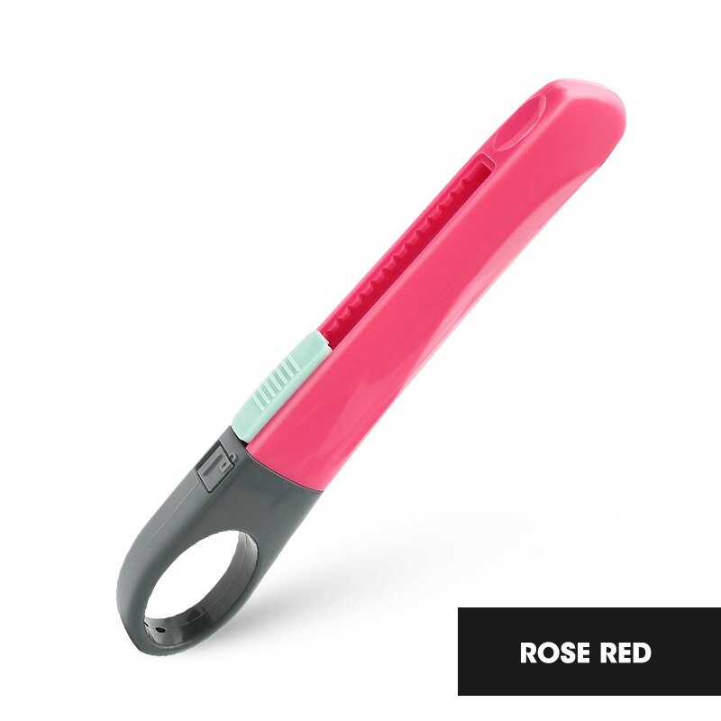 Japan PLUS Safety Manual Non-Adhesive Utility Knife Paper Cutting Blade Art Cutter Student Stationery Office Supplies: 1PC ROSE RED