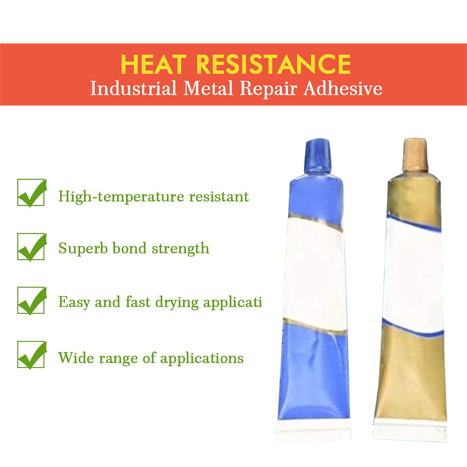 Industrial Heat Resistance Cold Weld Metal Repair Paste Resistant Glue Set 100g Adhesive Gel Metal Scratchs Repair Casting Agent