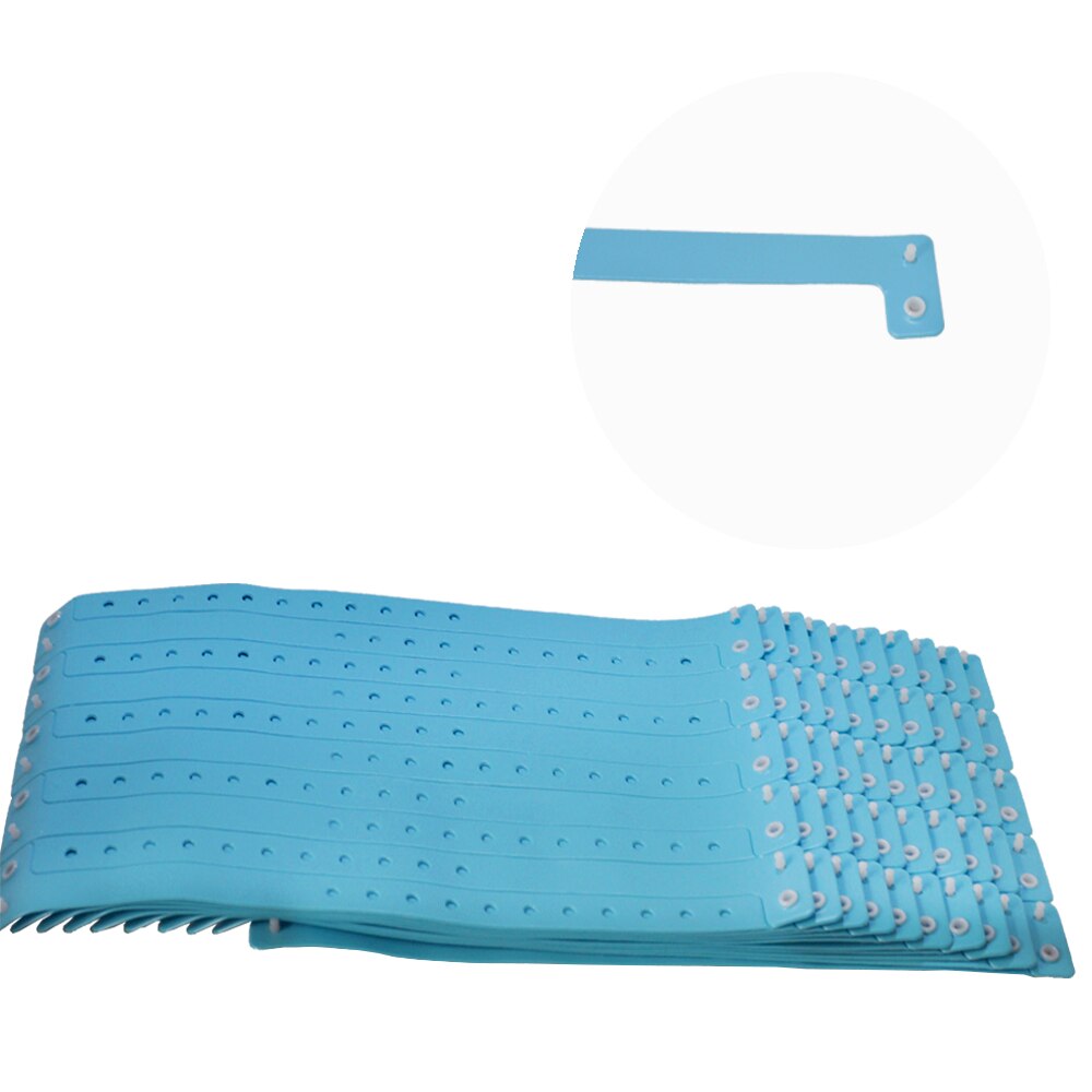 Blauwe Plastic Polsbandjes-100 Count Meer Stevige Polsbandjes Voor Partijen Events Identiteit Tag 16Mm X 250Mm