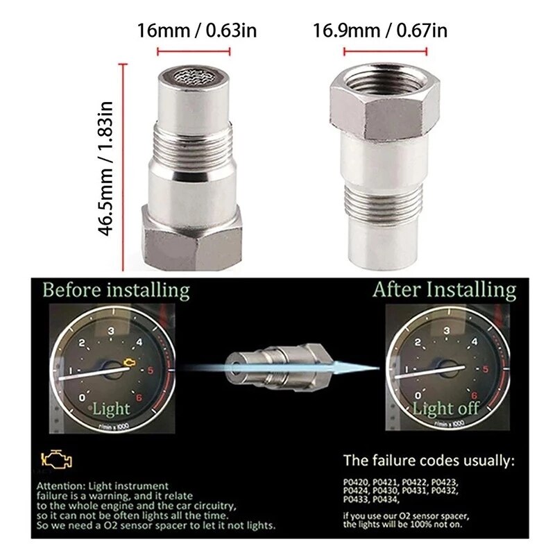 M18*1.5 bil oksygensensorer adapter cel sjekk motor lys eliminator omformer