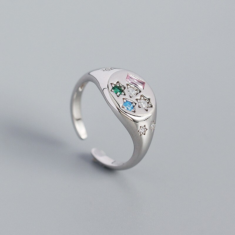 Bague en argent Sterling 925 véritable pour femmes, bijoux fins et minimalistes avec cœur creux, réglable, de fête