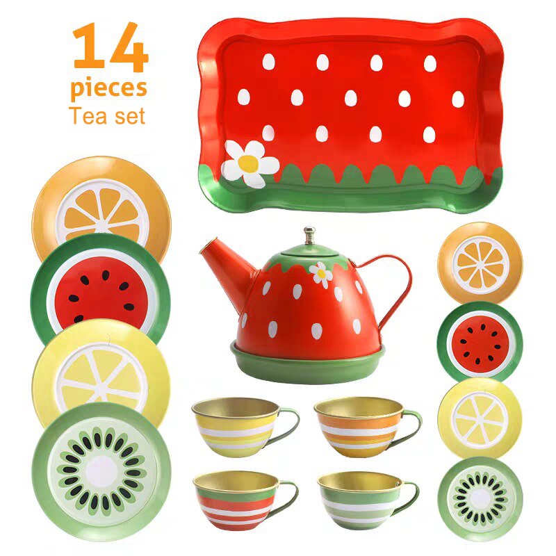 Kinderen Simulatie Thee Set Meisje Speelhuis Blik Afternoon Tea Set Interesse Development Vroege Onderwijs Keuken Theepot Speelgoed: B