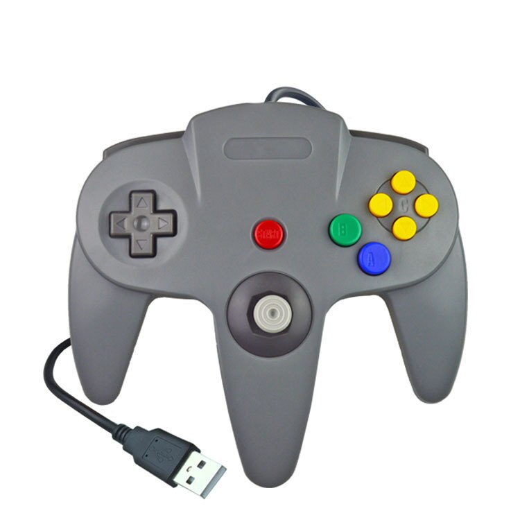 USB Wired Gamepad for Nintendo 64 Host N64 Controller Joystick for For Classic Nintendo 64 Console Games for Mac Computer PC: Gray