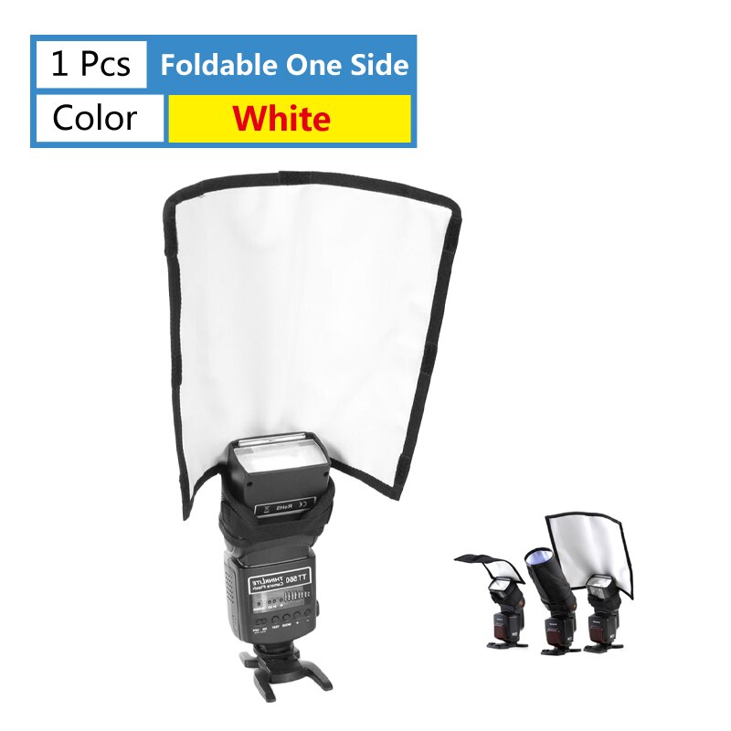 Camera Flash Diffuser 3 In 1 Flash Softbox Dubbelzijdig Photo Light Reflector Voor Canon Camera &#39;S Opvouwbaar Speedlite Difusor flash: Foldable Diffuser