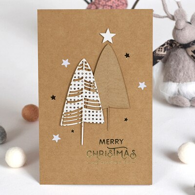 Eno Greeting good gold foil paper 3d christmas cards season&#39;s greetings kraft christmas greeting cards: 1905 II 05